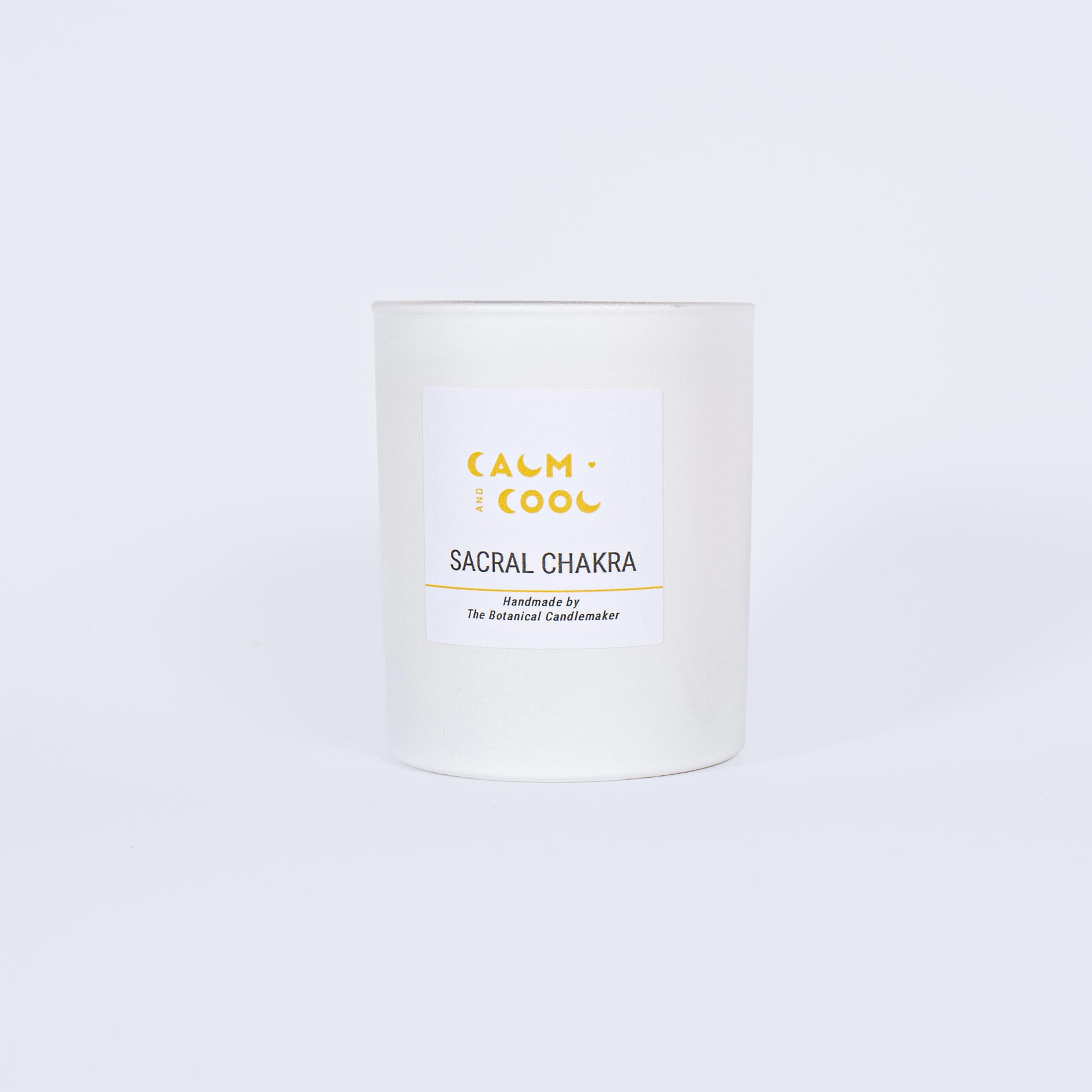 White candle for sacral chakra energy and relaxation therapy