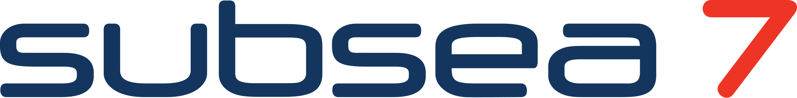 Subsea 7 logo with blue and red text on a white background