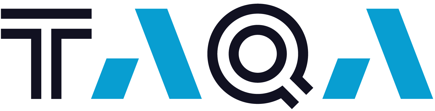TAQA logo in blue and black design with modern lettering style